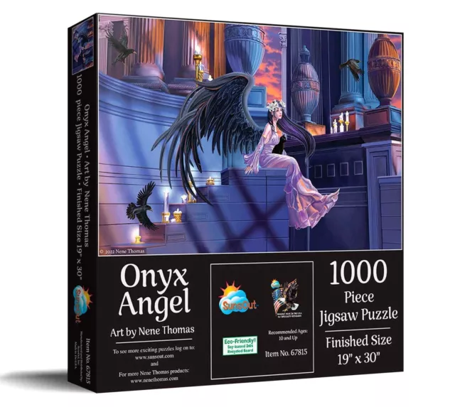 Fairies & Gothic Jigsaw Puzzle 1000 Pieces Sunsout 67815 Onyx Angel, Nene Thomas