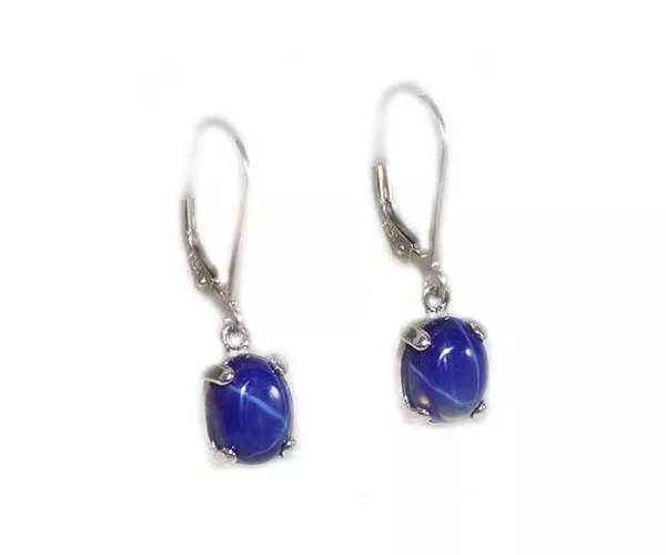 19thC Antique 4ct+ Star Sapphire Earrings: Ancient Persian Sorcerer Prophet Gem 2