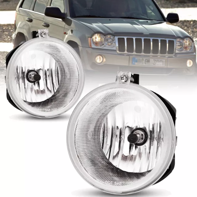 Fog Lights 2005-2010 Jeep Grand Cherokee Driving Front Bumper Lamps Left+Right