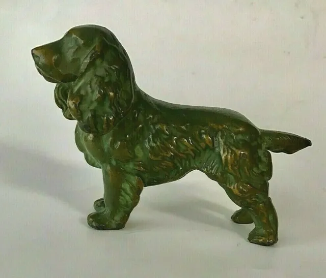 Antique Bronze Spaniel Dog Figurine