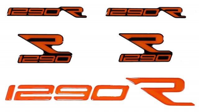 Sticker emblem 3D logo lettering 5 pieces 1290 R (Evo) compatible with KTM