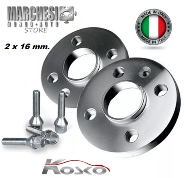 Coppia Distanziali Ruote 16 Mm. Fiat 500 Abarth 2008 In Poi Con Bulloni