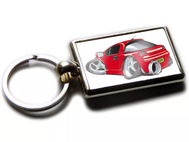 VAUXHALL TIGRA Sports Car Koolart Chrome Keyring Picture Both Sides