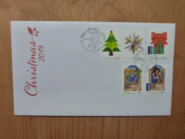 Australia 2019 Christmas Set 5 Stamps Fdc First Day Cover