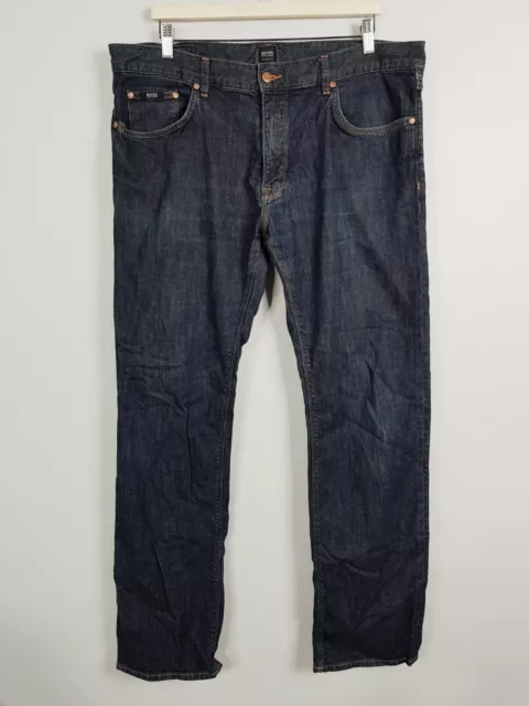 HUGO BOSS Mens Size US 38 Blue Maine Regular Fit stretch Jeans
