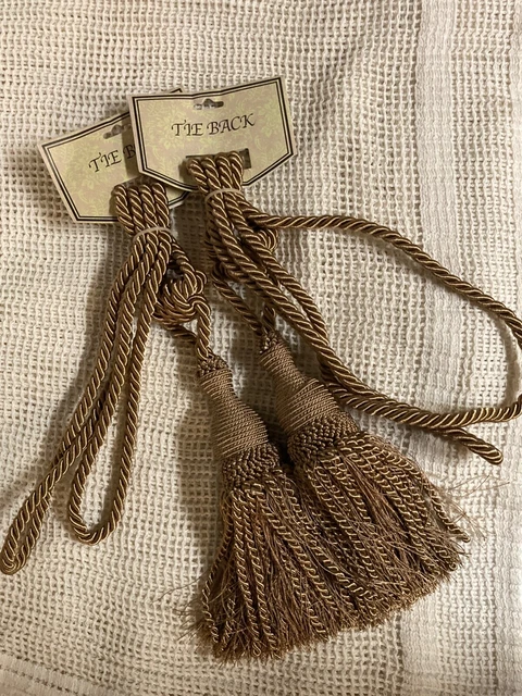 2 PCS Tassel Curtain Tie Backs Holdbacks Tie Rope Rodeo Home Window Beige