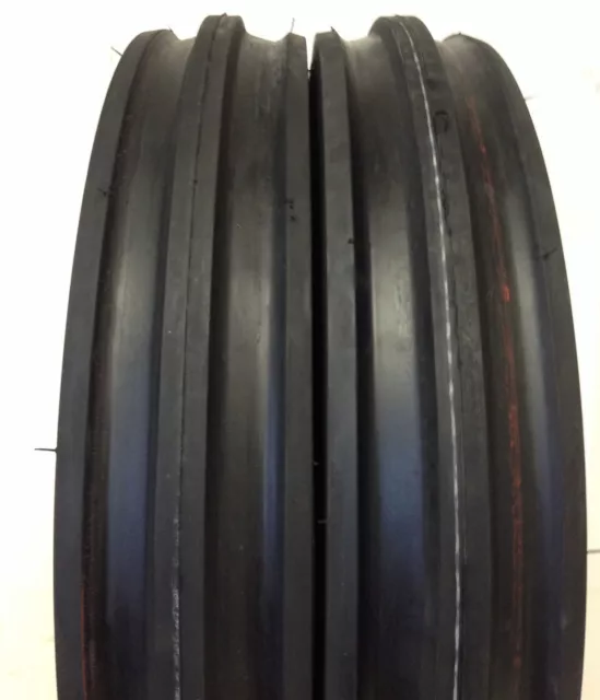 TWO FRONT TRACTOR 400x12, 400-12, 4.00-12 Front 3 Rib Tractor Tires with Tubes