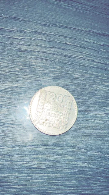 France - Pièce de 20 francs argent - 1933 - Turin