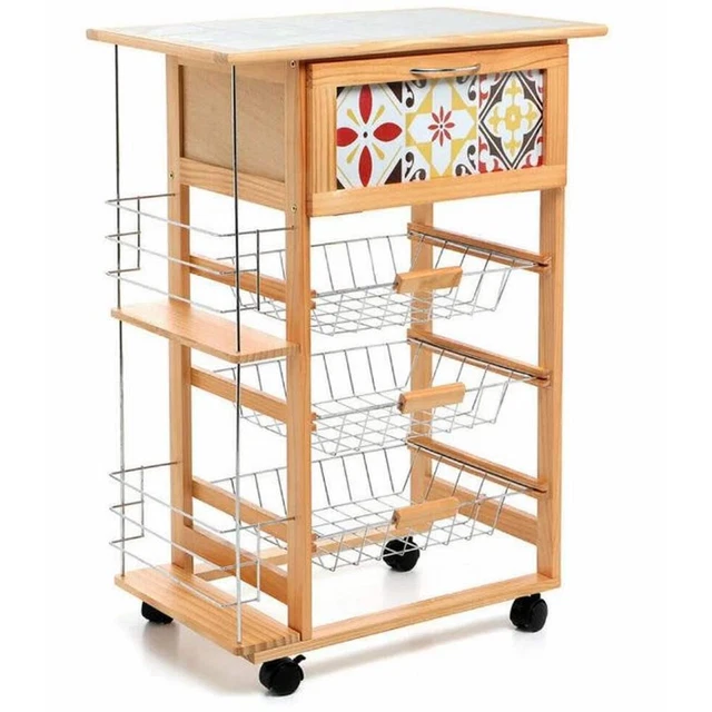 Carrello Cucina Legno Columbia cm.57x37xh83