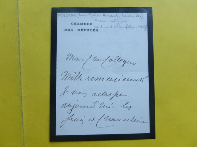 BARON DE MACKAU (18321918) BOULANGISTE. ORNE Argentan Guerquesalles