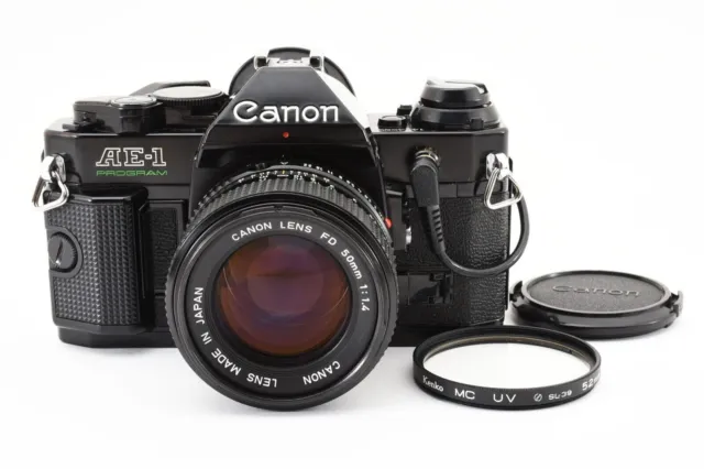 🌟 Exc+5 🌟 Programa Canon AE-1 Cámara SLR negra Nueva lente FD NFD 50 mm...