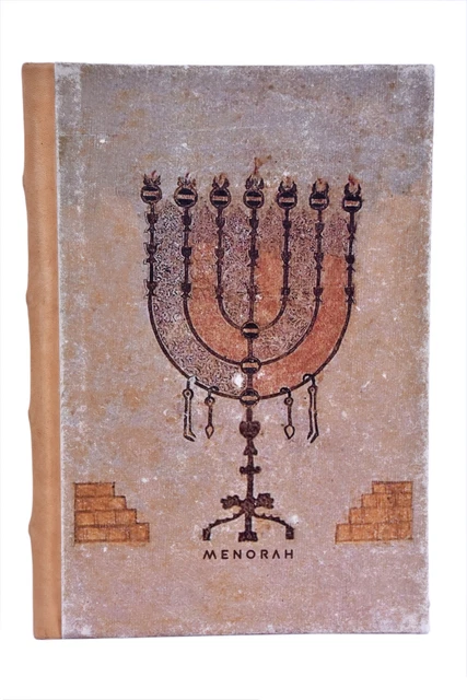 Handmade Eco Friendly Menorah Planner Genuine Leather Spine 176 Page 125GSM
