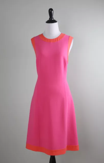 MICHAEL KORS COLLECTION $1395 Color Block Virgin Wool Sheath Dress Size 10