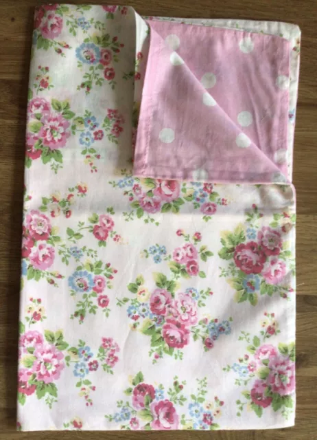 1 Housewife Pillowcase Cath Kidston Spray flowers on Cream & Spots on Pink New