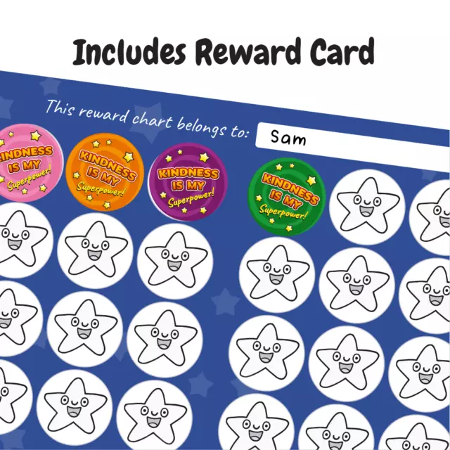 144 Kindness is my Superpower Reward Stickers for School Teachers, Children (30m 3