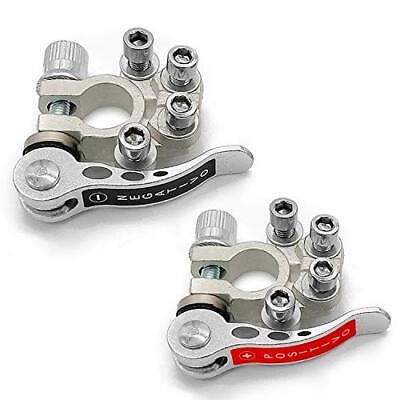 2 Paire JatilEr Cosse Batterie Serré Solidement Positive Et Négative Bornes De Batterie Laiton Cosse Batterie 12v Libération Rapide M8 Avec Tampon Anti-Corrosion Et Écrou à Oreilles 