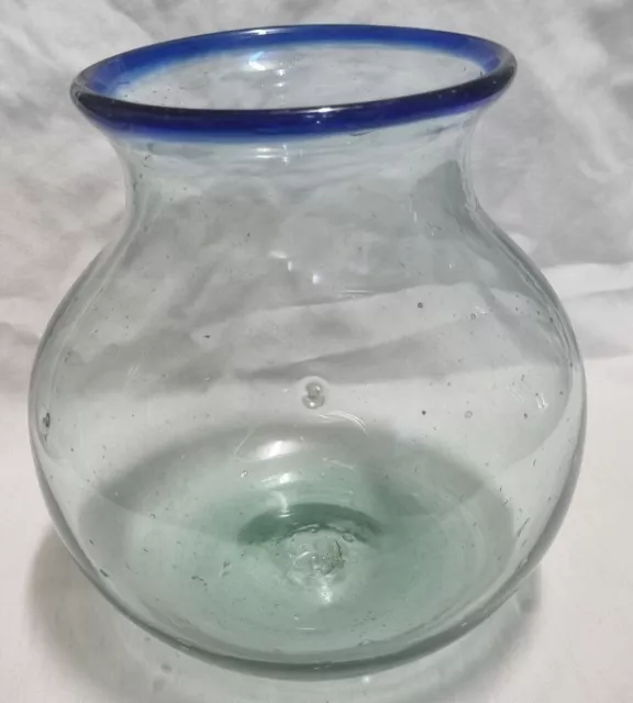Mexican Glass Vase- 18cm Tall