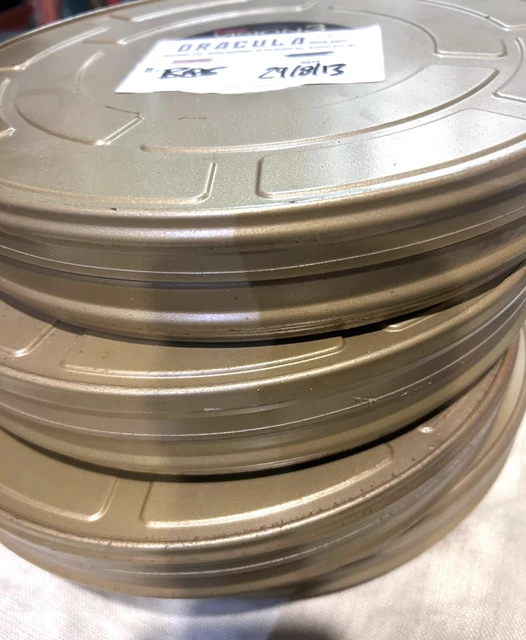 Lata de película de metal de 16 mm - carrete de almacenamiento de películas de cine lata vintage - acabado dorado - vacío