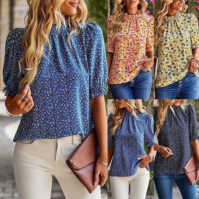 casual floral blouse
