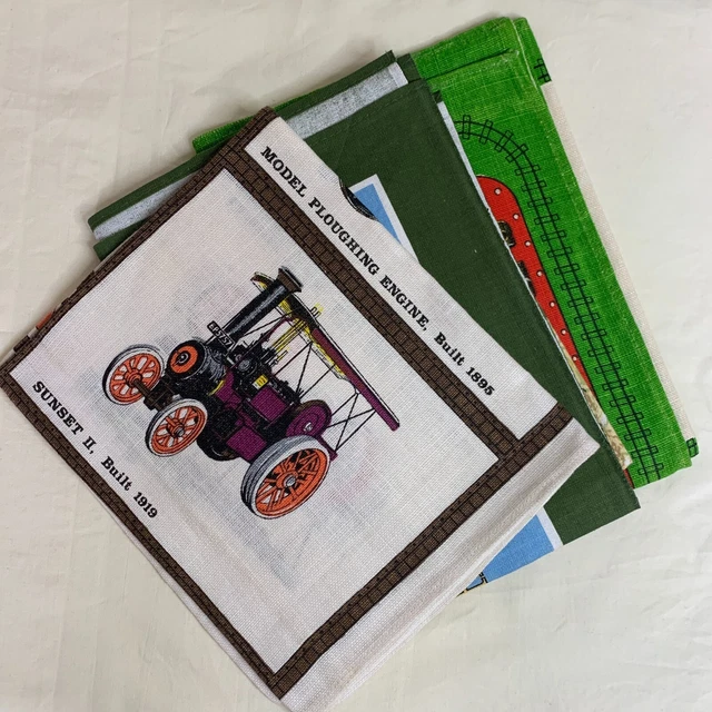 VINTAGE TRAIN TEA Towels Traction Engines Steam Trains Great Western