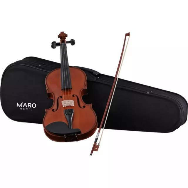 Maro Solidwood Violin for Beginners, Adults with Case, Bow, Polisher - 1/2