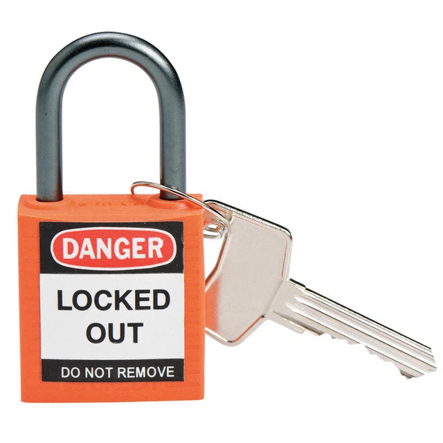 BRADY 118958 Lockout Padlock,KA,Orange,1-2/5"H,PK6