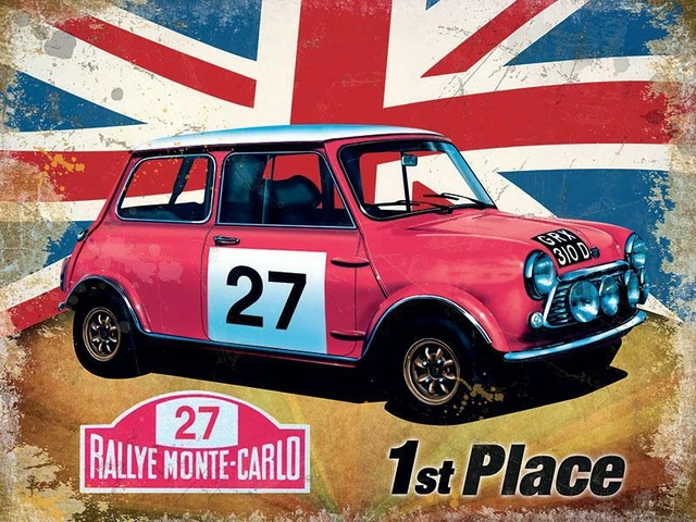 Mini Cooper Union Jack Metall Wandschild (2 Größen - klein/groß)