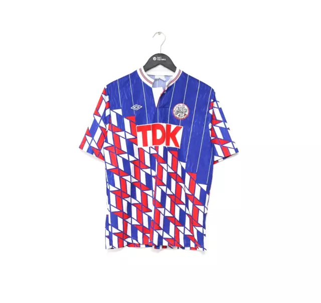 1989/90 AJAX Vintage Umbro Away Football Shirt Jersey (M)