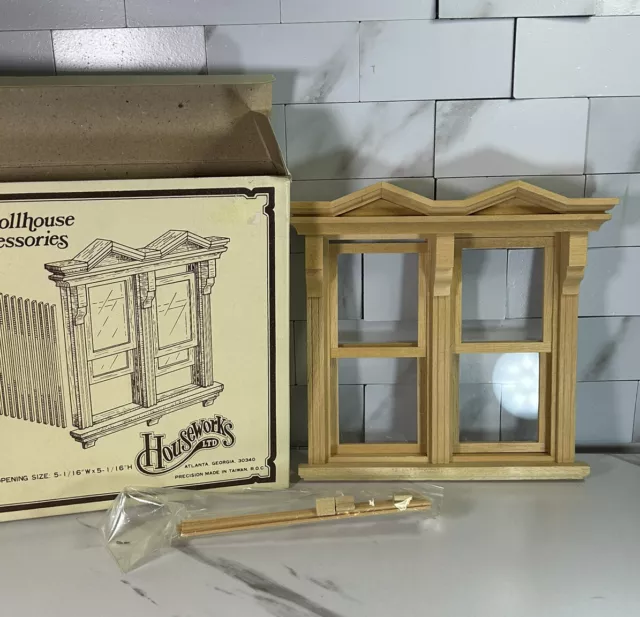 Victorian Side by Side double Window  dollhouse miniature  #5015 1pc 1/12 scale