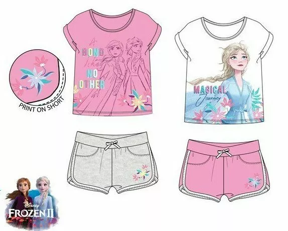 Abbigliamento bambina Frozen Elsa completo manica corta da bimba 4 5 6 8 anni