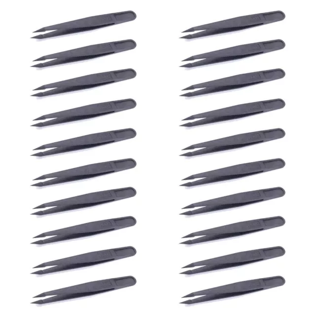 20pcs Black ESD Tweezer Plastic Tip Tweezer  Electronics Jewelry Craft