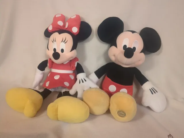 Disney Parks Mickey Minnie Mouse 14 Inch Plush Stuffed Animal Set