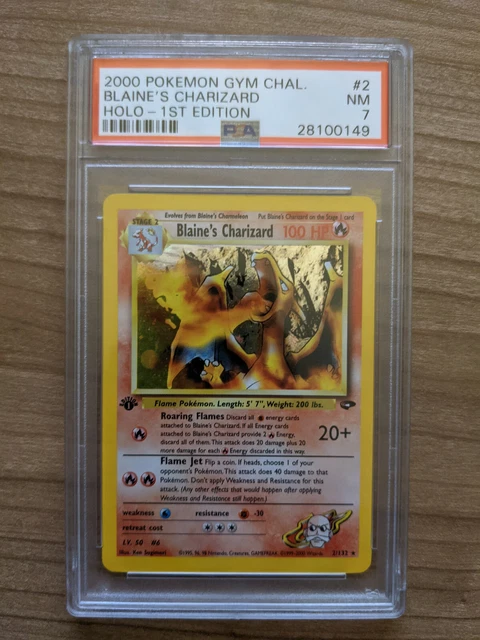 Pokemon Blaine's Charizard 1st Edition PSA 7 Gym Challenge Near Mint Holo