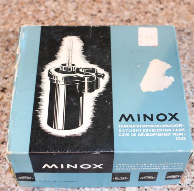 Tanque de desarrollo de luz diurna Minox para película con cámara espía Minox