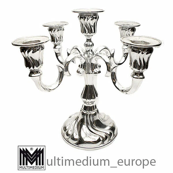 Candelabro de 5 llamas de colección Quist plateado candelabro