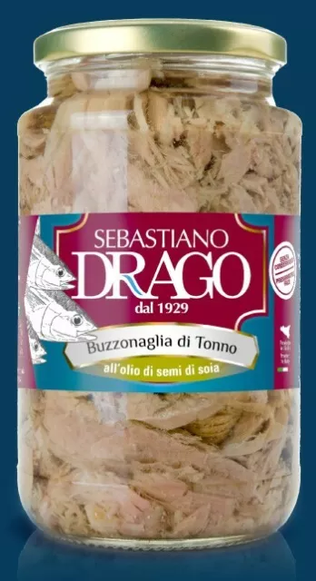 Buzzonaglia Di Tonno Drago In Olio Di Semi 3 Bocce In Vetro Da Gr 550 Conserve