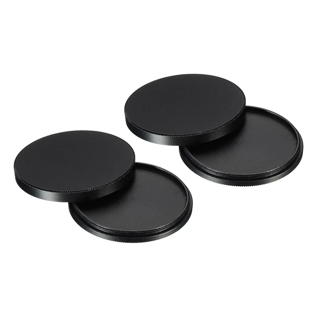 49 mm tapa de pila de filtro de lente 2 pila de filtro funda protectora negra