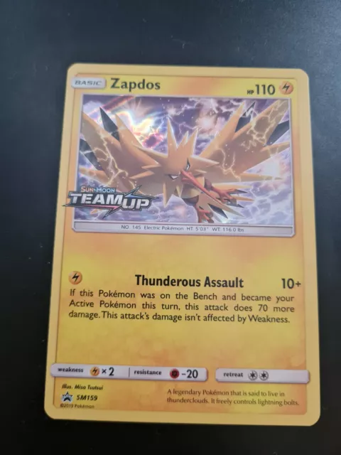 Pokemon Card - Zapdos SM159 Black Star Promo Prerelease Stamped Team Up - NM