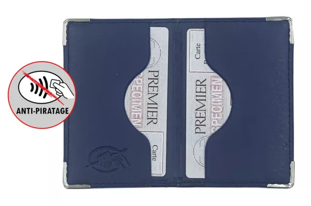 Etui rigide carte bancaire bleu transparent made in France porte CB protège