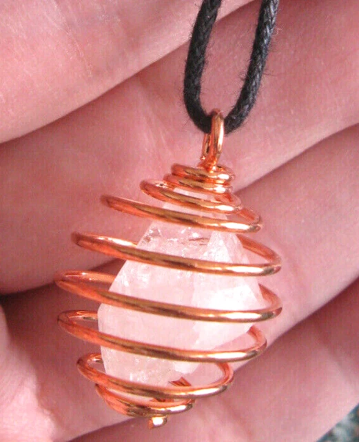 New Natural Apophyllite Quartz Crystal Pyramid Point Pendant--Sacred Geometry