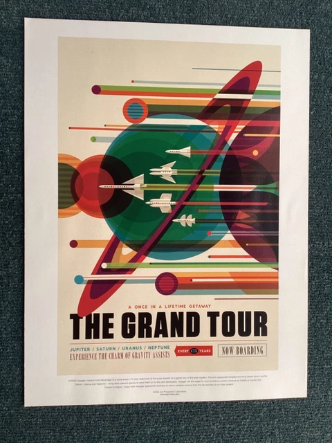 The Grand Tour, Jupiter ,Saturn,Uranus,Neptune, Colour Poster, 16" x 12", NASA