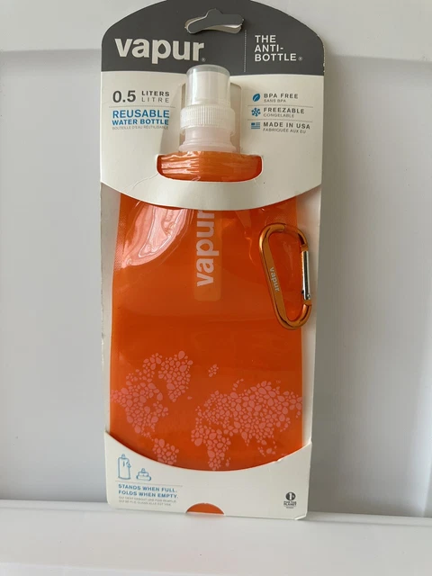 Orange Vapur Reflex- The Anti-Bottle-Water Bottle, .5L/18oz- NEW