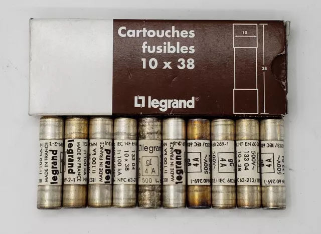 10x Legrand Assurance 13304 Sécurité 4A 500V 10x38