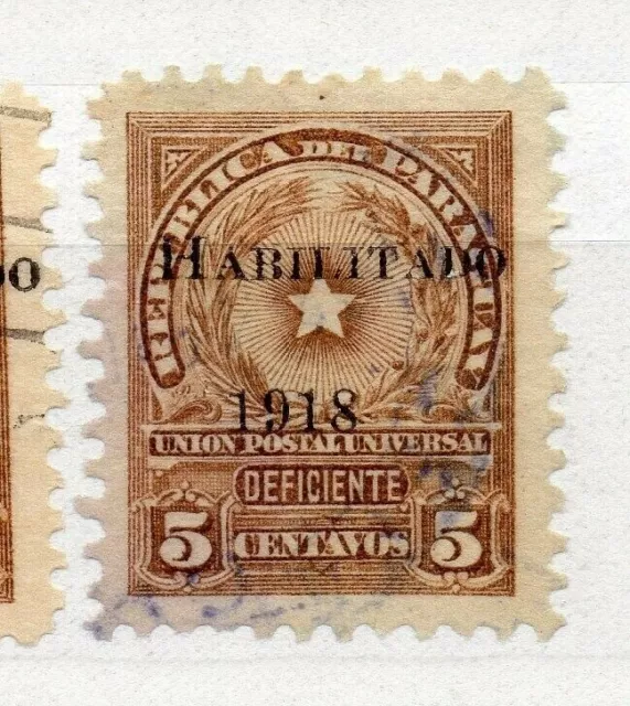 Paraguay 1918 Early Issue Fine Used 5c. Optd NW-175645