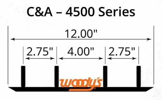 Woody's HSC-4500 Top-Stock Hard-Surfaced Wear Rods, C&A Mini Skis