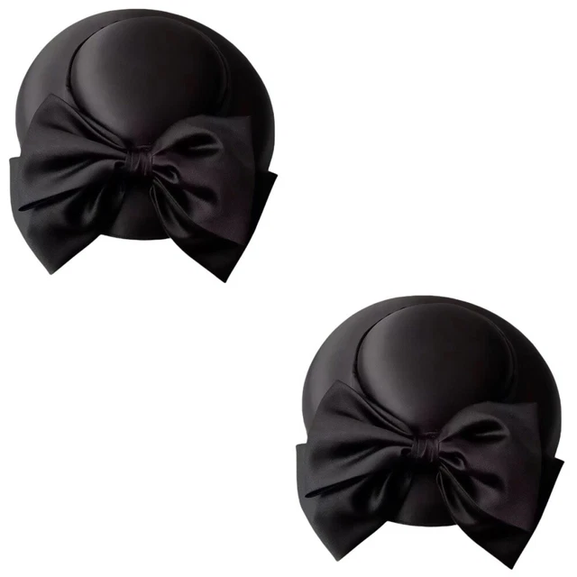 2x Pillbox Hat Halloween Party Hat Bow Fascinator Hat