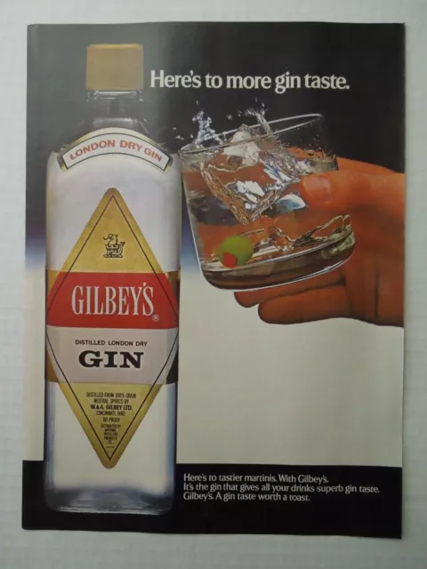 1983 GILBEY'S GIN Magazine Ad - Here's To More Gin Taste.