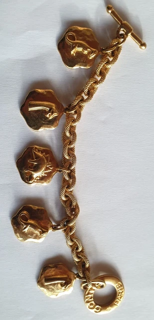 Bracelet Vintage Signé Lalande & Collin - Métal Doré, Fermoir Cabillot - Parfait état Avec Légères Traces D’usage