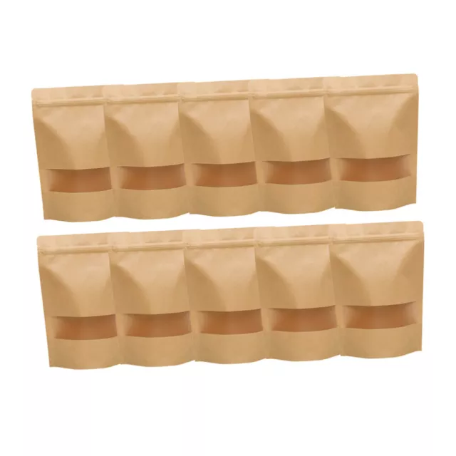 50PCS Kraft Papers Zipper Zealed Bags Food Standing Packaging Bags Convenient