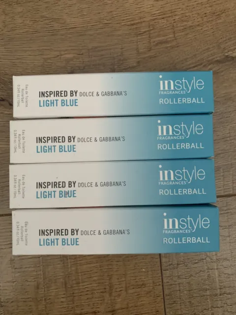 Instyle Rollerball Perfume inspired by Light Blue, 4 Pack
